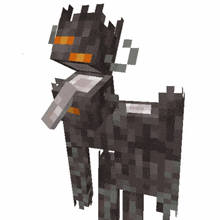 a minecraft character with horns and a scarf around his neck .