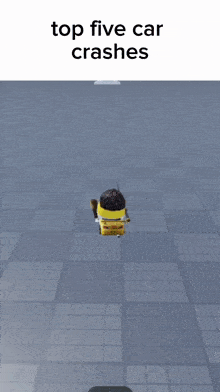 a screenshot of a video game with the words top five car crashes at the top