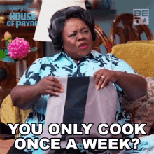You Only Cook Once A Week Ella Payne GIF - You Only Cook Once A Week Ella Payne House Of Payne GIFs