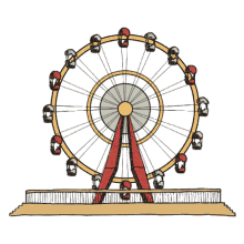 ferris wheel spinning amusement park ride