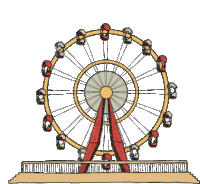 Ferris Wheel Spinning Sticker - Ferris Wheel Spinning Amusement Park Stickers