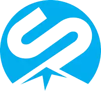 a blue circle with a white s on it