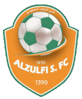 an alzulfi s. fc logo with a soccer ball