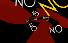 the word no is written on a black background
