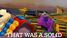 a cartoon scene with the words that was a solid written on the bottom