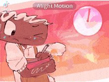 a drawing of a cartoon character with the words alight motion on the bottom