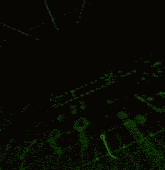 a green background with lots of dots and lines