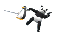 Penguin Panda Sticker - Penguin Panda Guns Stickers