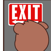 a red exit sign with an arrow pointing right