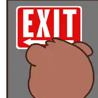 a red exit sign with an arrow pointing right