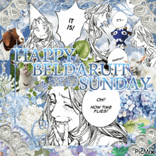 a poster that says happy beldarut sunday with a collage of pictures