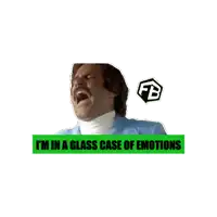 a sticker that says i 'm in a glass case of emotions on it