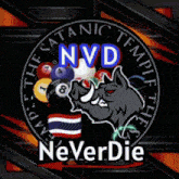 a logo for the satanic temple nvd neverdie
