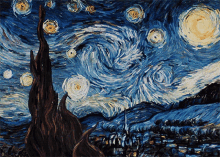 sky stars painting creepy night