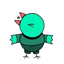 jared d weiss sticker greenish bird cute angry