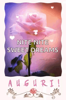 nite nite sweet dreams sparkles flowers auguri