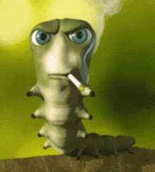 Smoking Catterpillar GIF