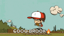 a cartoon of a girl with the word gooo brook on the bottom right