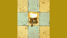 a cartoon drawing of a tree stump with a light coming out of it 's mouth