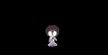 a cartoon character is standing in the dark with a glowing light coming out of his chest .