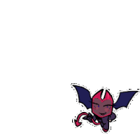 a cartoon drawing of a devil with wings and a tail .