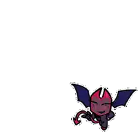 a cartoon drawing of a devil with wings and a tail .