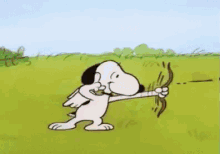 Snoopy Intenta Hacer De Cupido GIF - Carlitos Angel Flechas GIFs