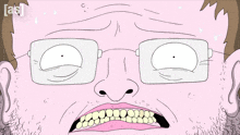 a cartoon drawing of a man with glasses and the letters a & s at the bottom