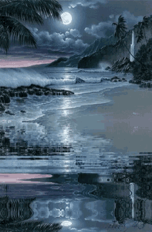 Moon Ocean GIF - Moon Ocean Night GIFs