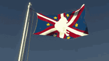 a confederate flag with a silhouette of a man on it