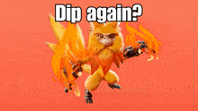 a picture of a monkey with the words dip again written above it