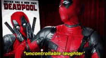 deadpool laughing uncontrollable laughter funny