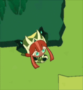 a cartoon of a frog with a red scarf around its face