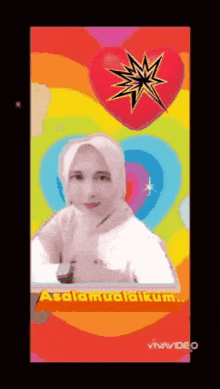 a picture of a woman with a heart and the words " assalamualaikum "