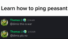 learn how to ping peasant written on a black background