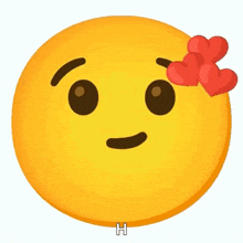 a yellow smiley face with hearts around its eyes