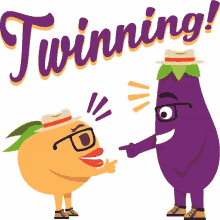 twinning eggplant life joypixels eggplant peach