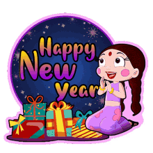 Happy New Year Chutki GIF - Happy New Year Chutki Chhota Bheem GIFs