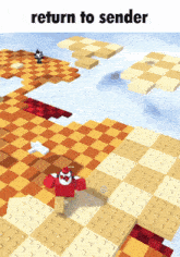 a screenshot of a video game with the words return to sender at the top