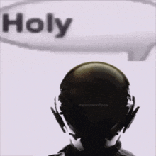 a picture of a robot with a speech bubble that says holy molly