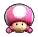 a pixel art of a pink toad with a white spot on it .