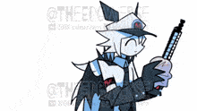 a drawing of a cartoon character with the word theedgverse in the background