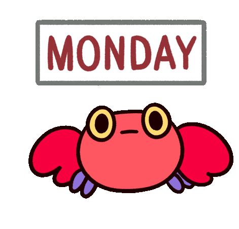 I Hate Mondays Crabby Crab Sticker - I Hate Mondays Crabby Crab Pikaole Stickers