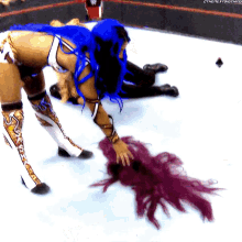 Sasha Banks Natalya GIF - Sasha Banks Natalya Wig GIFs