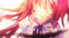 a blurry picture of a girl with pink hair