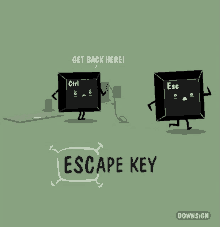 downsign escape key keyboard esc keys