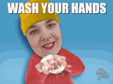 Wash Your Hands Smile GIF - Wash Your Hands Smile Jib Jab GIFs