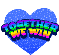 Together We Win Heart Sticker
