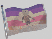 a waving flag that says hello yumeshippers