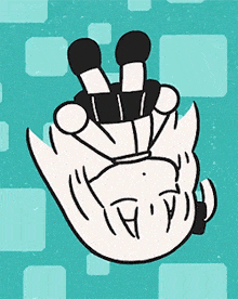 a drawing of a person doing a handstand with a blue background